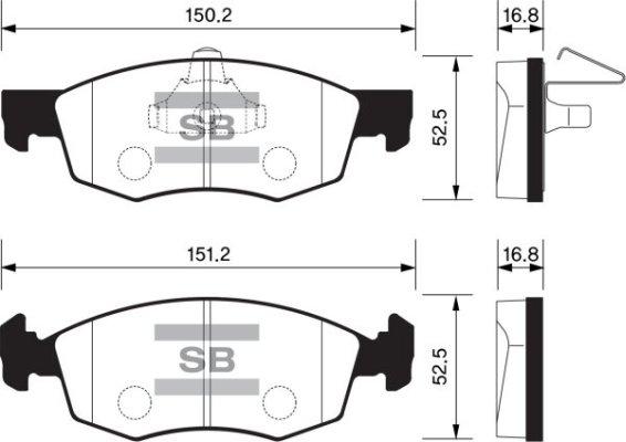 FI.BA FBP1198 - Комплект спирачно феродо, дискови спирачки vvparts.bg