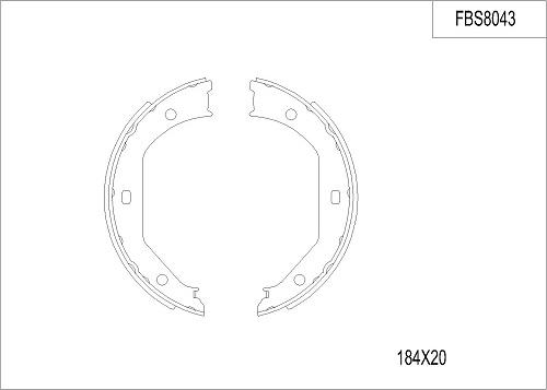 FI.BA FBS8043 - Комплект спирачна челюст vvparts.bg