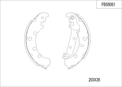 FI.BA FBS8061 - Комплект спирачна челюст vvparts.bg