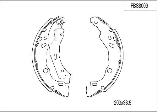 FI.BA FBS8009 - Комплект спирачна челюст vvparts.bg