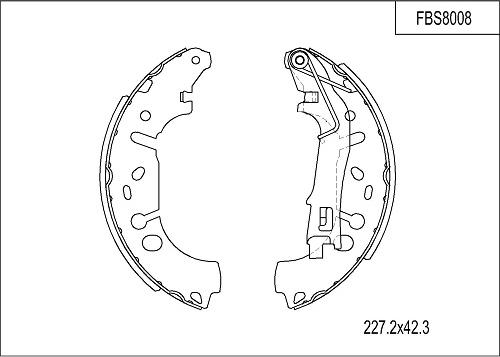 FI.BA FBS8008 - Комплект спирачна челюст vvparts.bg