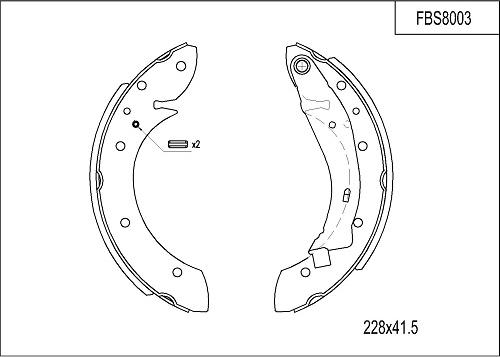 FI.BA FBS8003 - Комплект спирачна челюст vvparts.bg