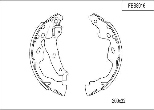 FI.BA FBS8016 - Комплект спирачна челюст vvparts.bg