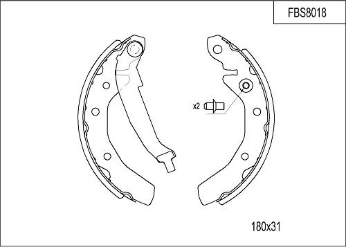 FI.BA FBS8018 - Комплект спирачна челюст vvparts.bg