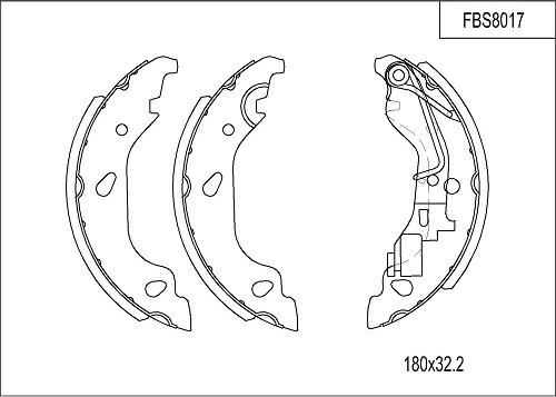 FI.BA FBS8017 - Комплект спирачна челюст vvparts.bg