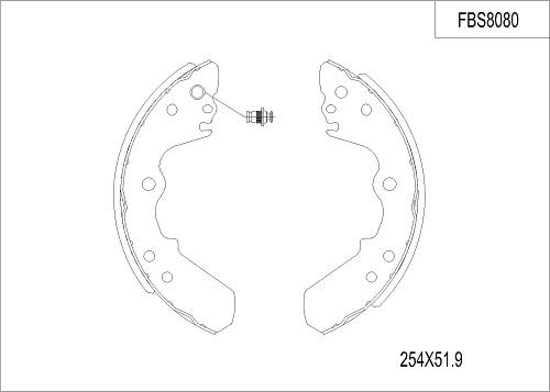 FI.BA FBS8080 - Комплект спирачна челюст vvparts.bg