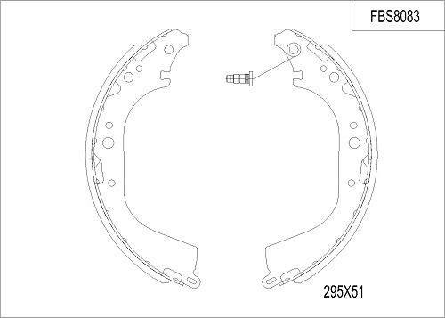 FI.BA FBS8083 - Комплект спирачна челюст vvparts.bg