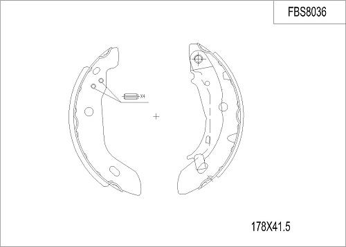 FI.BA FBS8036 - Комплект спирачна челюст vvparts.bg