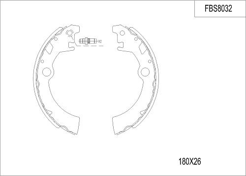 FI.BA FBS8032 - Комплект спирачна челюст vvparts.bg