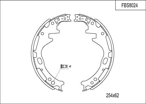 FI.BA FBS8024 - Комплект спирачна челюст vvparts.bg