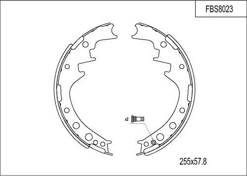 FI.BA FBS8023 - Комплект спирачна челюст vvparts.bg