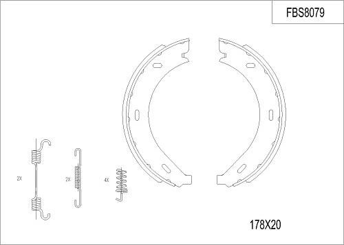 FI.BA FBS8079 - Комплект спирачна челюст vvparts.bg