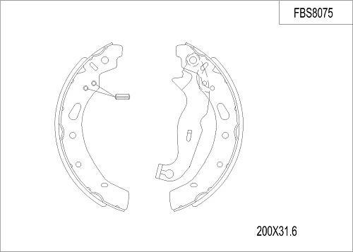 FI.BA FBS8075 - Комплект спирачна челюст vvparts.bg
