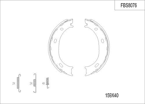 FI.BA FBS8076 - Комплект спирачна челюст vvparts.bg