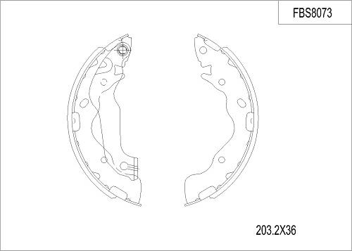 FI.BA FBS8073 - Комплект спирачна челюст vvparts.bg