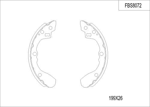 FI.BA FBS8072 - Комплект спирачна челюст vvparts.bg