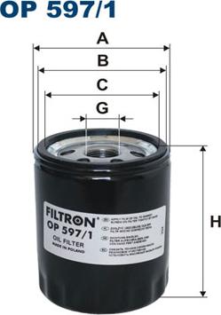 Filtron OP597/1 - Маслен филтър vvparts.bg