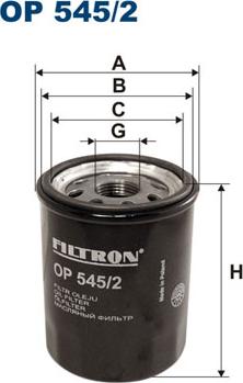 Filtron OP545/2 - Маслен филтър vvparts.bg