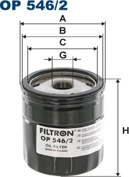 Filtron OP546/2 - Маслен филтър vvparts.bg