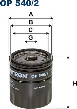 Filtron OP540/2 - Маслен филтър vvparts.bg