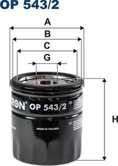 Filtron OP543/2 - Маслен филтър vvparts.bg