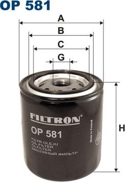 Filtron OP581 - Маслен филтър vvparts.bg