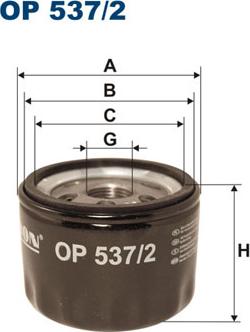 Filtron OP537/2 - Маслен филтър vvparts.bg