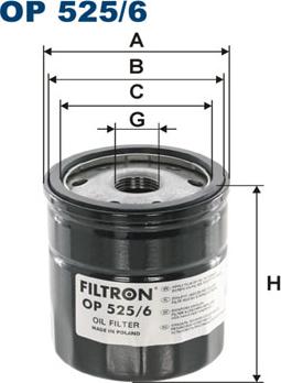 Filtron OP525/6 - Маслен филтър vvparts.bg