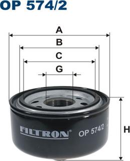 Filtron OP574/2 - Маслен филтър vvparts.bg