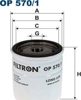 Filtron OP570/1 - Маслен филтър vvparts.bg