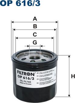 Filtron OP616/3 - Маслен филтър vvparts.bg
