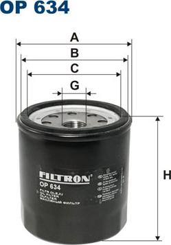 Filtron OP634 - Маслен филтър vvparts.bg
