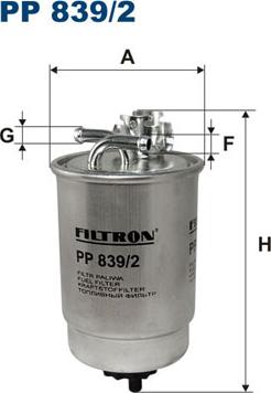 Filtron PP839/2 - Горивен филтър vvparts.bg