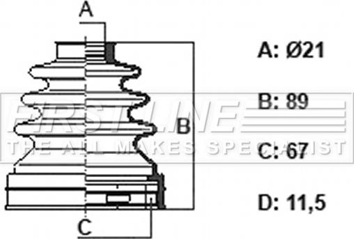 First Line FCB6402 - Маншон, полуоска vvparts.bg