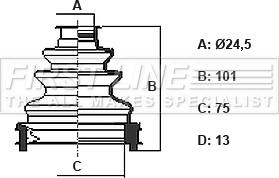 First Line FCB6425 - Маншон, полуоска vvparts.bg