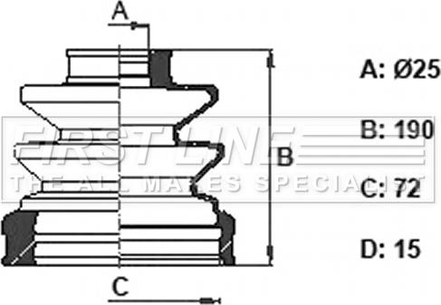 First Line FCB6348 - Маншон, полуоска vvparts.bg