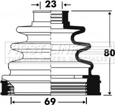 First Line FCB2854 - Маншон, полуоска vvparts.bg