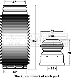 First Line FPK7053 - Прахозащитен комплект, амортисьор vvparts.bg