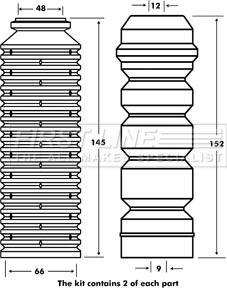 First Line FPK7086 - Прахозащитен комплект, амортисьор vvparts.bg