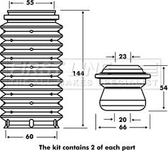 First Line FPK7116 - Прахозащитен комплект, амортисьор vvparts.bg
