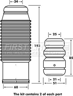 First Line FPK7111 - Прахозащитен комплект, амортисьор vvparts.bg