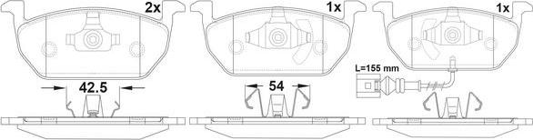 FIT FP1968E - Комплект спирачно феродо, дискови спирачки vvparts.bg