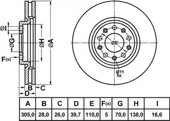 FIT FR0996V - Спирачен диск vvparts.bg