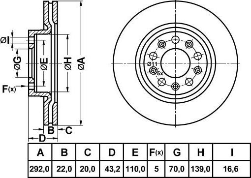 FIT FR0998V - Спирачен диск vvparts.bg