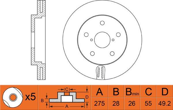 FIT FR0494V - Спирачен диск vvparts.bg