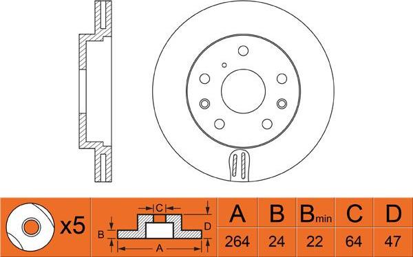 FIT FR0457V - Спирачен диск vvparts.bg