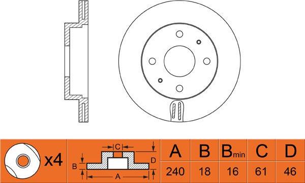 FIT FR0488V - Спирачен диск vvparts.bg