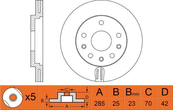 FIT FR0500V - Спирачен диск vvparts.bg