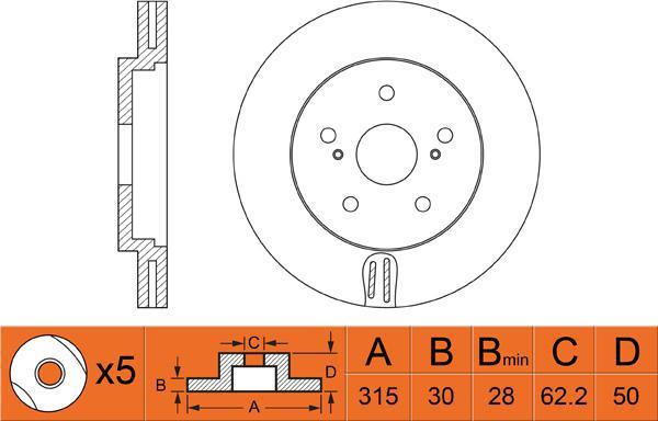 Kavo Parts BR-9509-C - Спирачен диск vvparts.bg