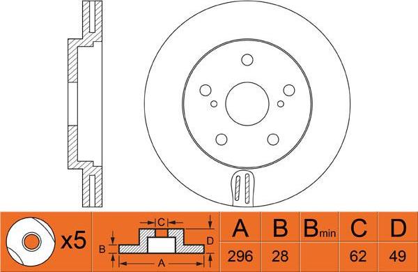 FIT FR0352V - Спирачен диск vvparts.bg